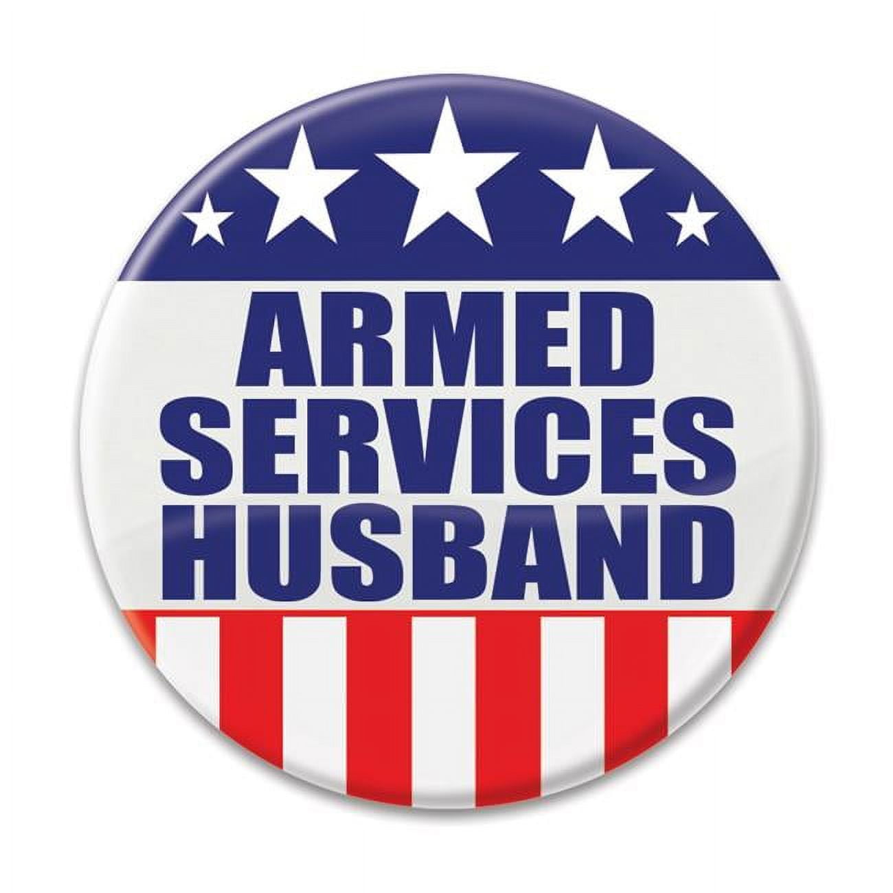 Picture of Beistle BT006 2 in. Armed Services Husband Button