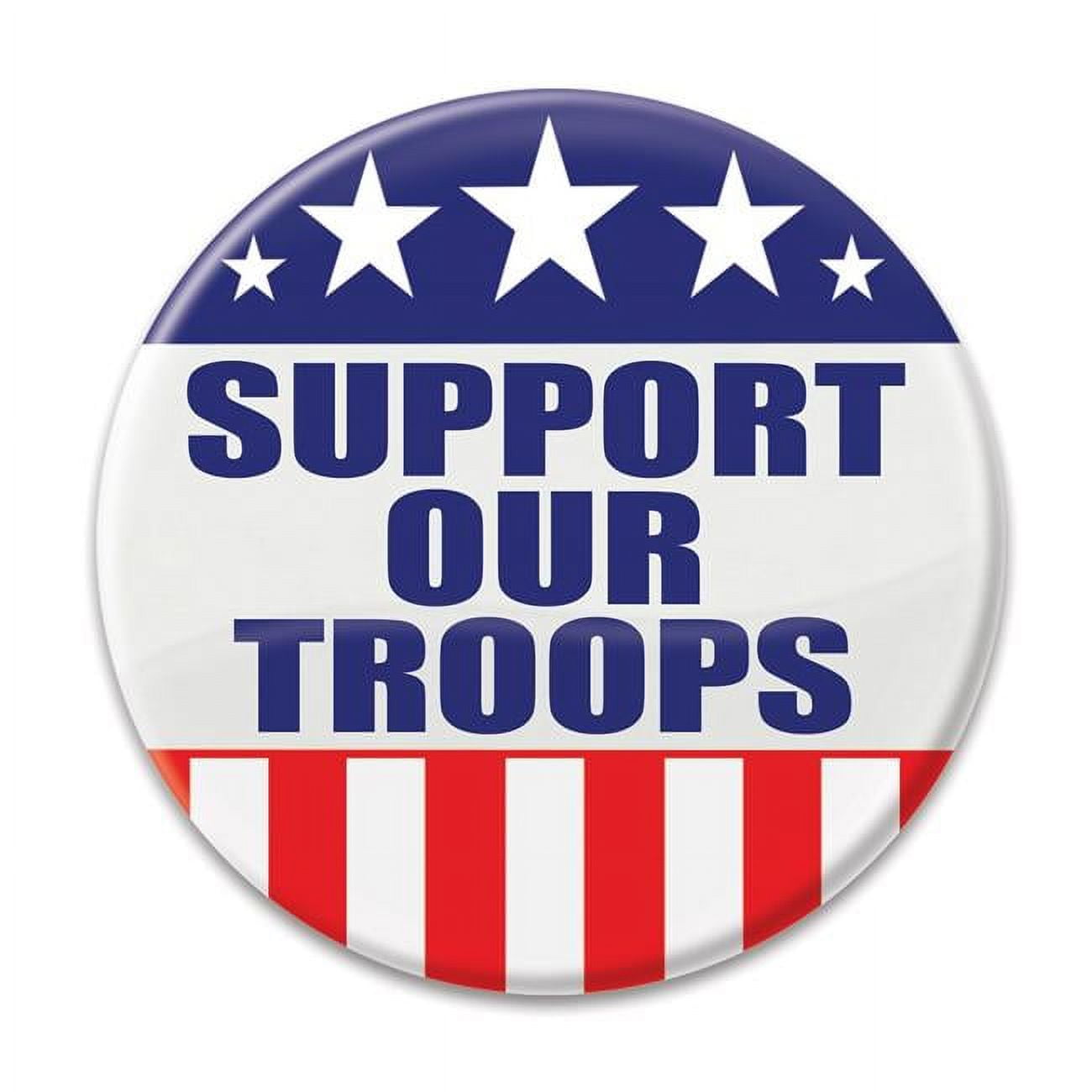 Picture of Beistle BT016 2 in. Support Our Troops Button