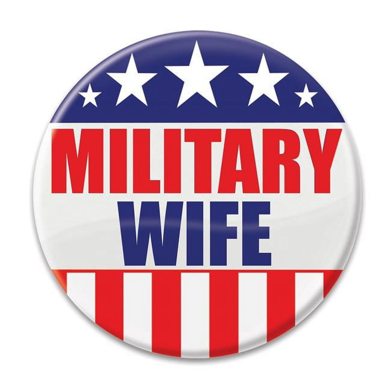 Picture of Beistle BT020 2 in. Military Wife Button