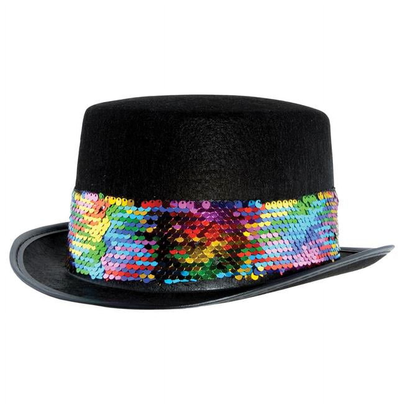 Picture of Beistle 60971 Felt Topper Hat with Rainbow Sequined Band
