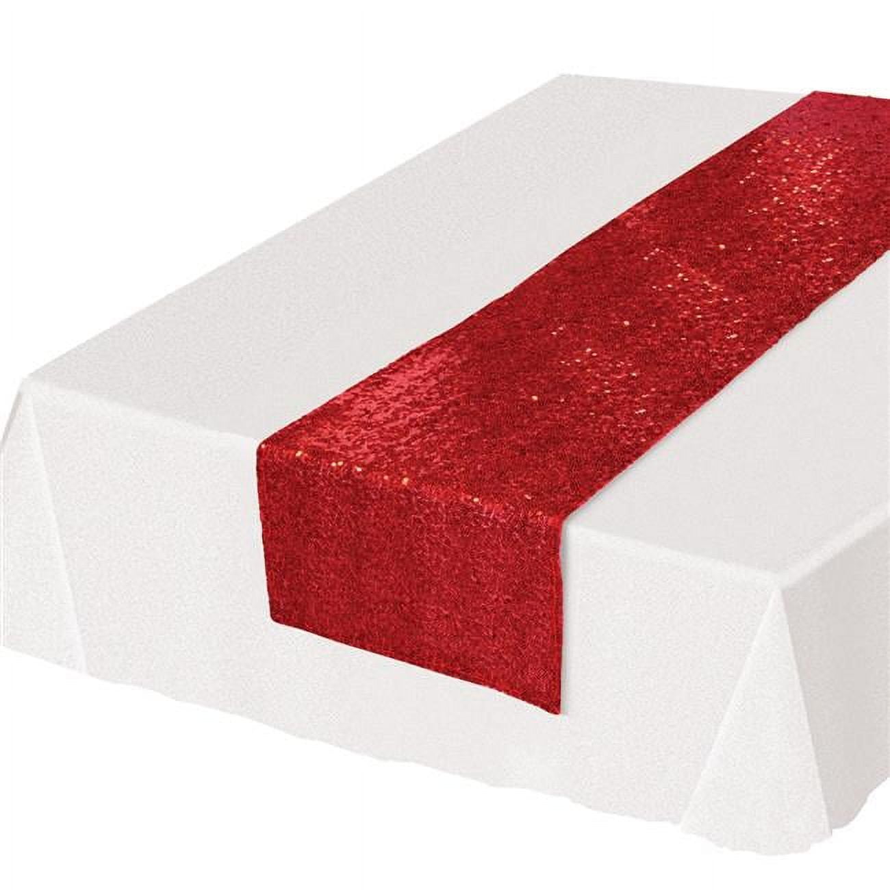 Picture of Beistle 54111-R Sequined Table Runner, Red