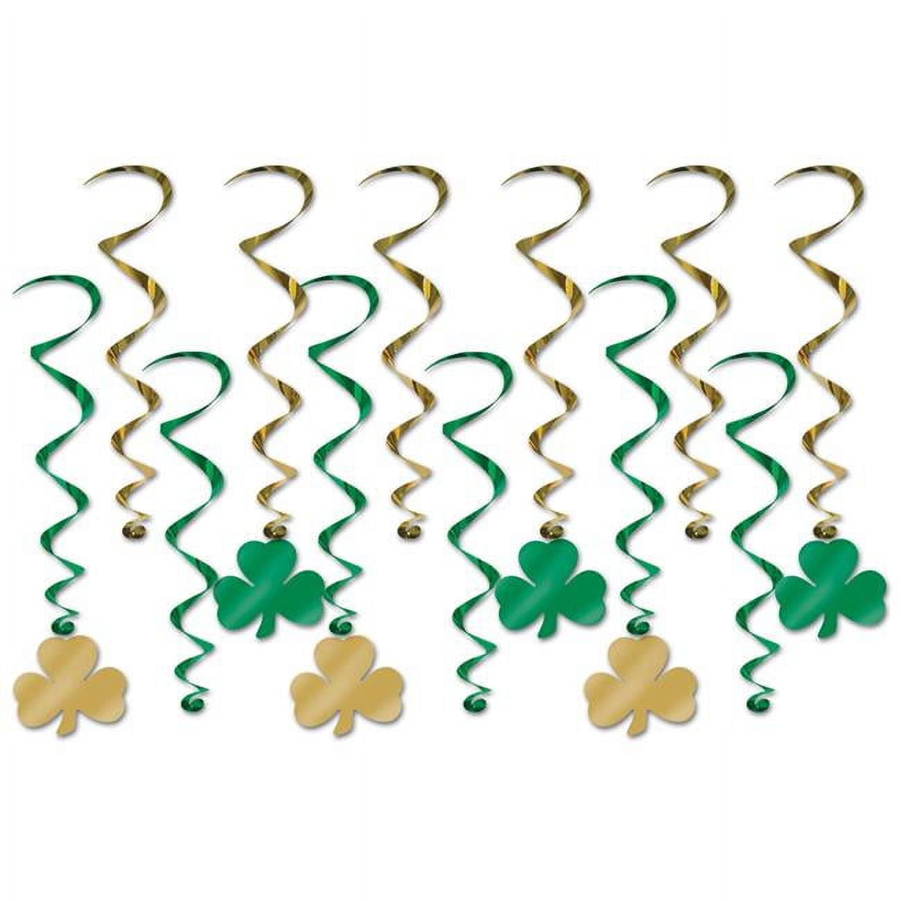 Picture of Beistle 30056 17.5 x 31 in. St. Patricks Shamrock Whirls Hanging Party Decoration