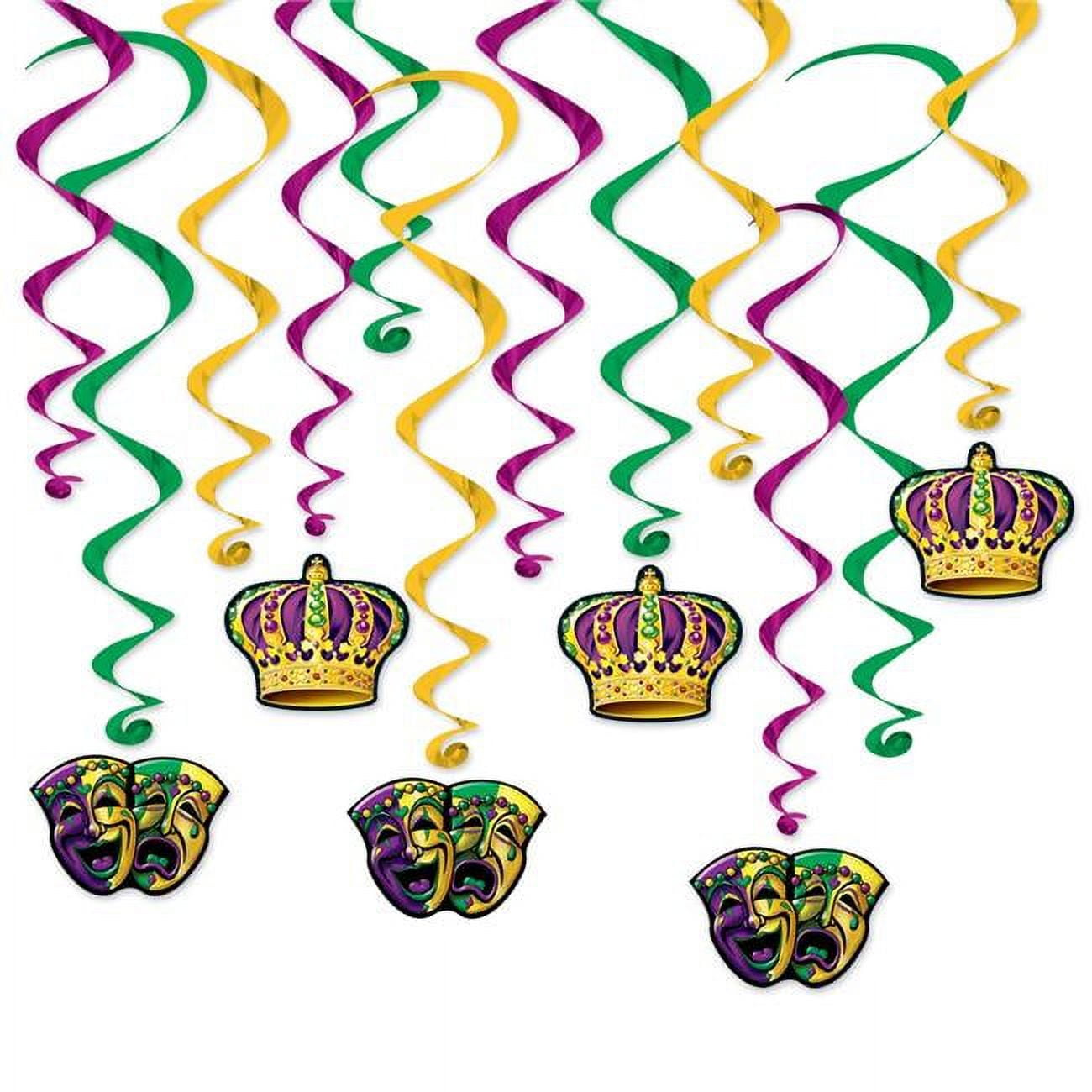 Picture of Beistle 53591 Mardi Gras Whirls Hanging Party Decoration