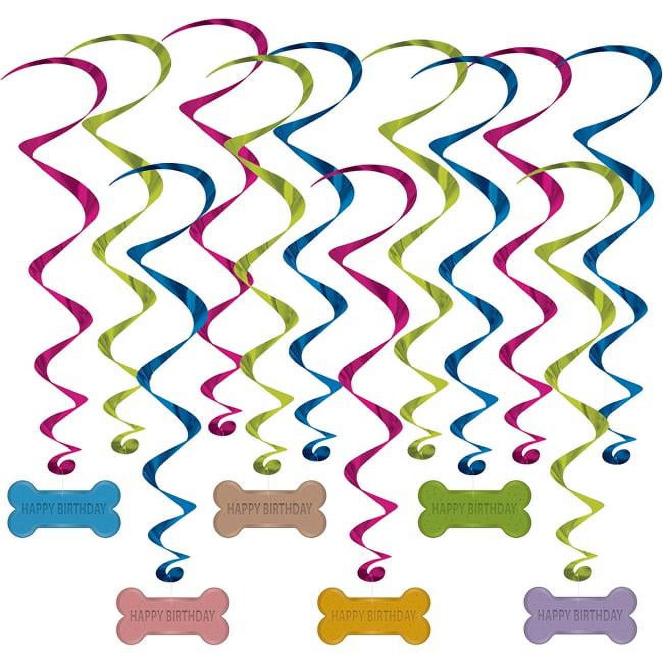 Picture of Beistle 53655 Dog Birthday Whirls Hanging Party Decoration