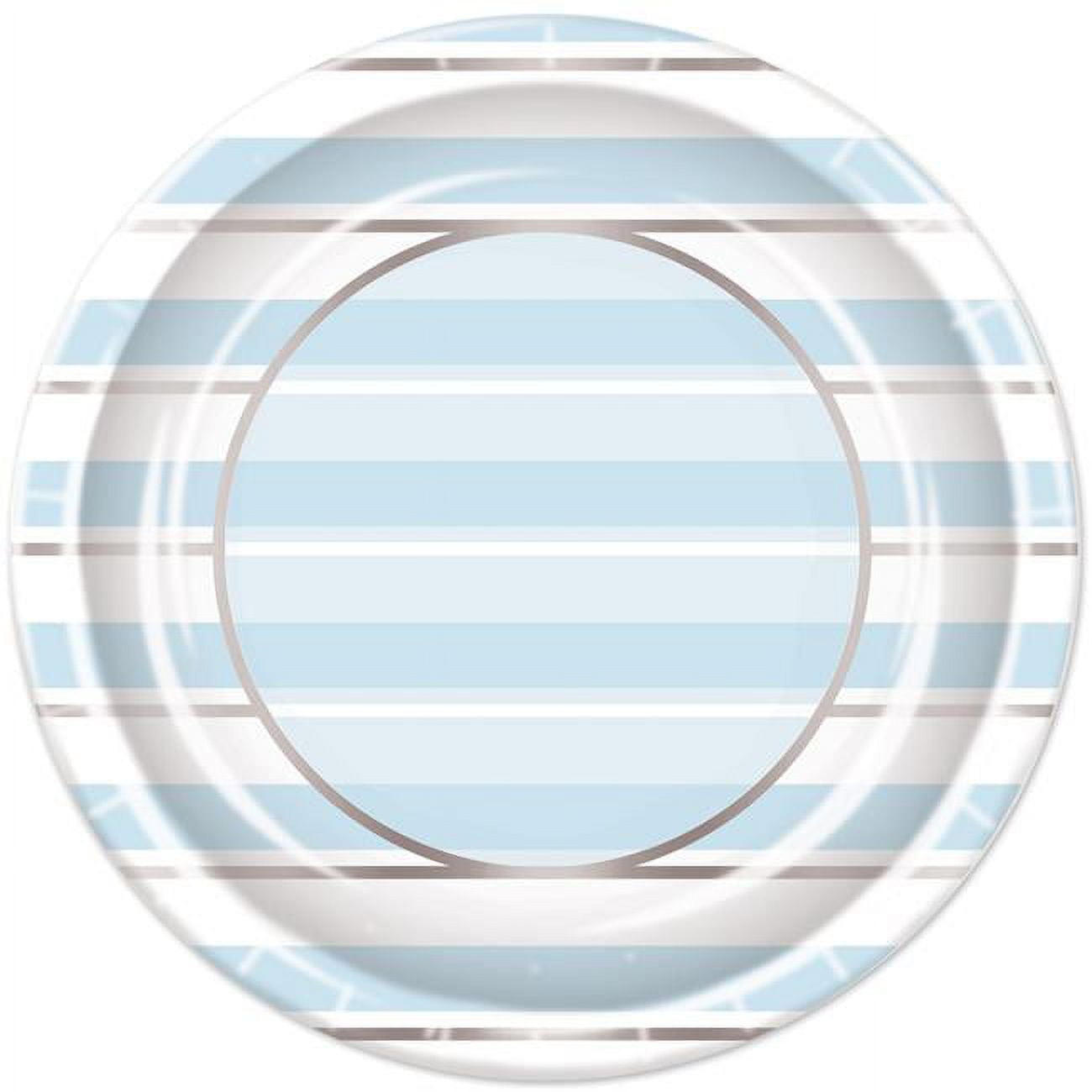 Picture of Beistle 53695 Striped Plates&#44; Blue & White - Silver
