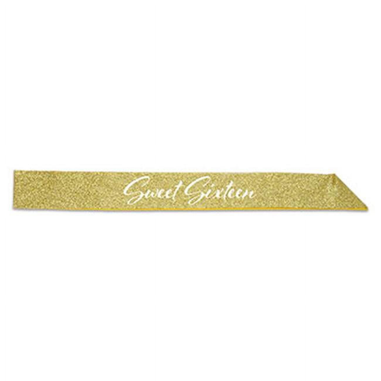 Picture of Beistle 66021 32.5 x 3.5 in. Sweet Sixteen Glittered Sash - Pack of 6