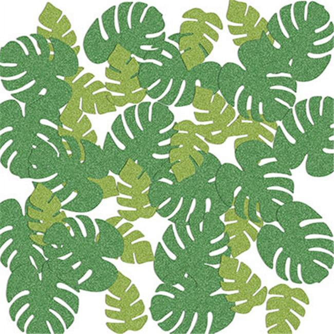 Picture of Beistle 53781 Tropical Palm Leaf Del Sparkle Confetti, Green - Pack of 12