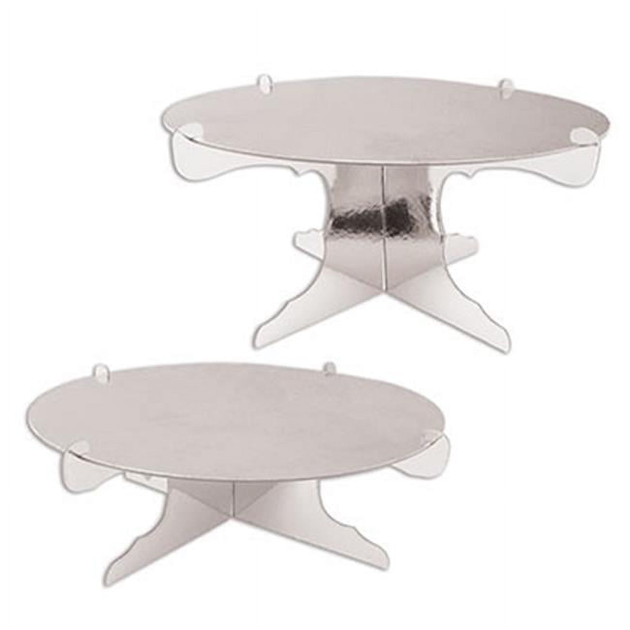 Picture of Beistle 53785-S 12.5 in. Dia. Metallic Cake Stands, Silver - Pack of 12
