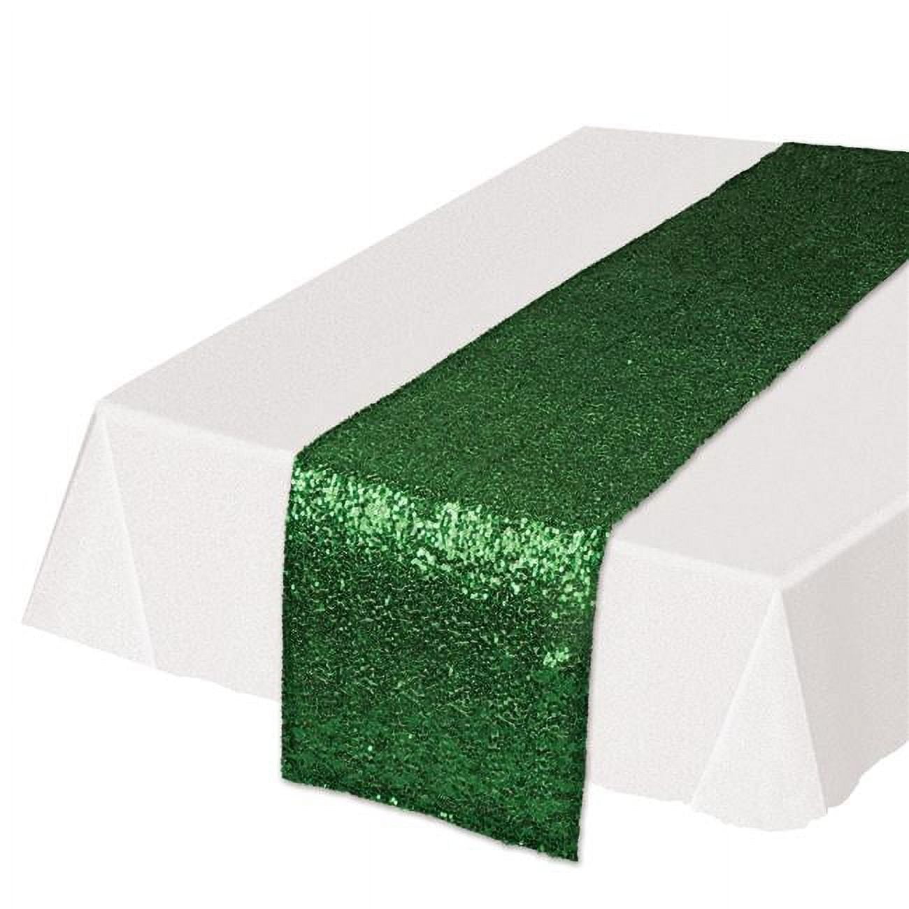 Picture of Beistle 54111-G Sequined Table Runner, Green