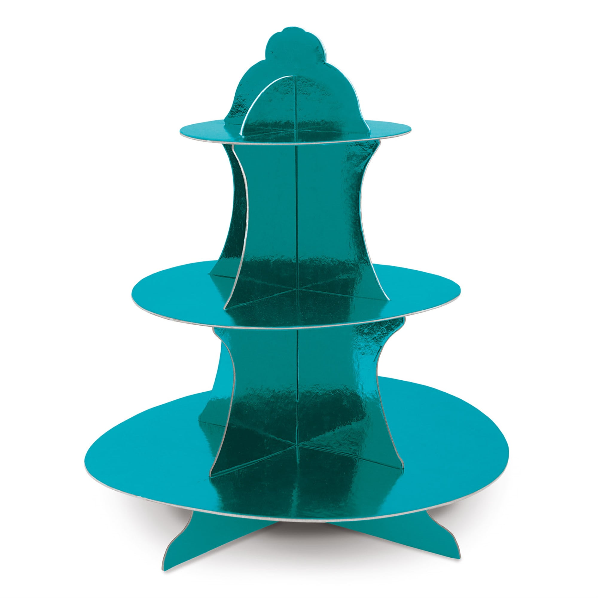 Picture of Beistle 59990-T Metallic Cupcake Stand, Turquoise