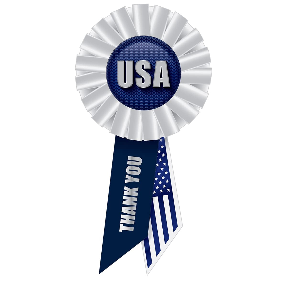 Picture of Beistle RS532 3.25 x 6.5 in. USA Patriotic Rosette, White