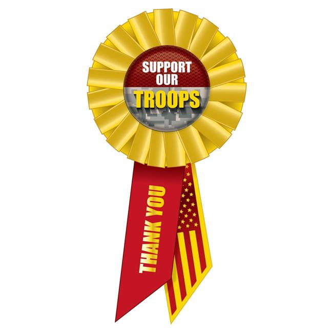 Picture of Beistle RS534 3.25 x 6.5 in. Support Our Troops Rosette