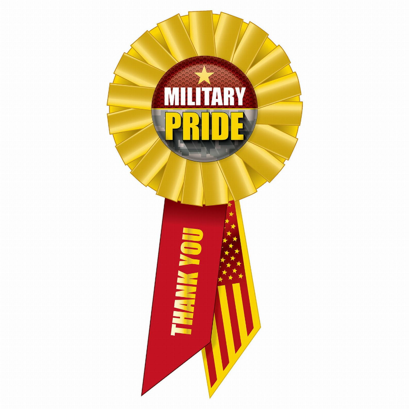 Picture of Beistle RS535 3.25 x 6.5 in. Military Pride Rosette&#44; Yellow & Red