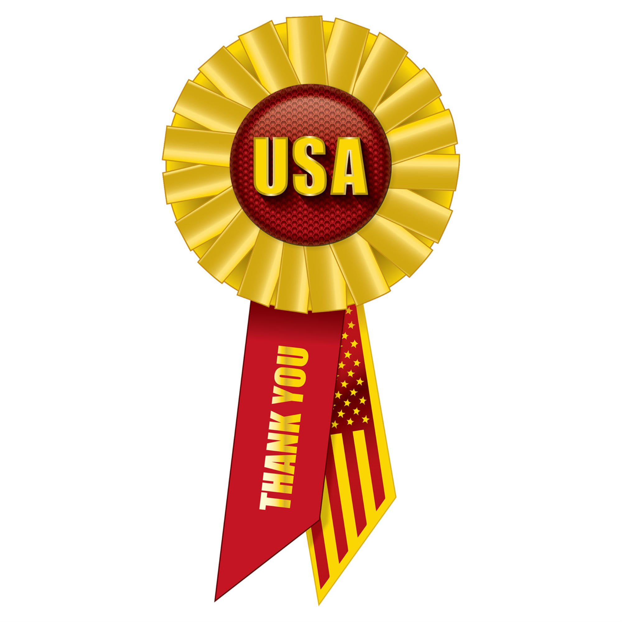 Picture of Beistle RS536 3.25 x 6.5 in. USA Patriotic Rosette, Gold