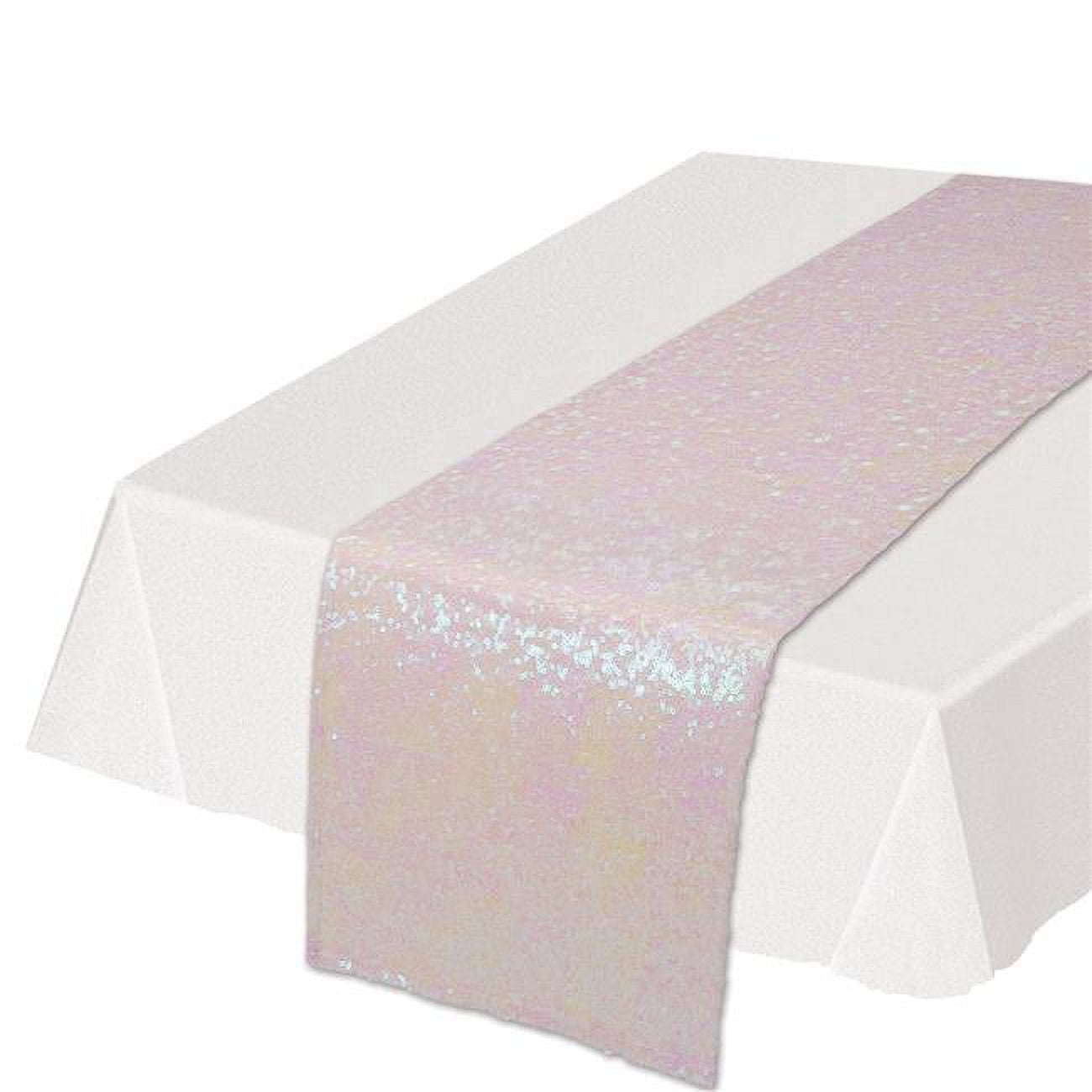 Picture of Beistle 54111-OP Sequined Table Runner, Opalescent
