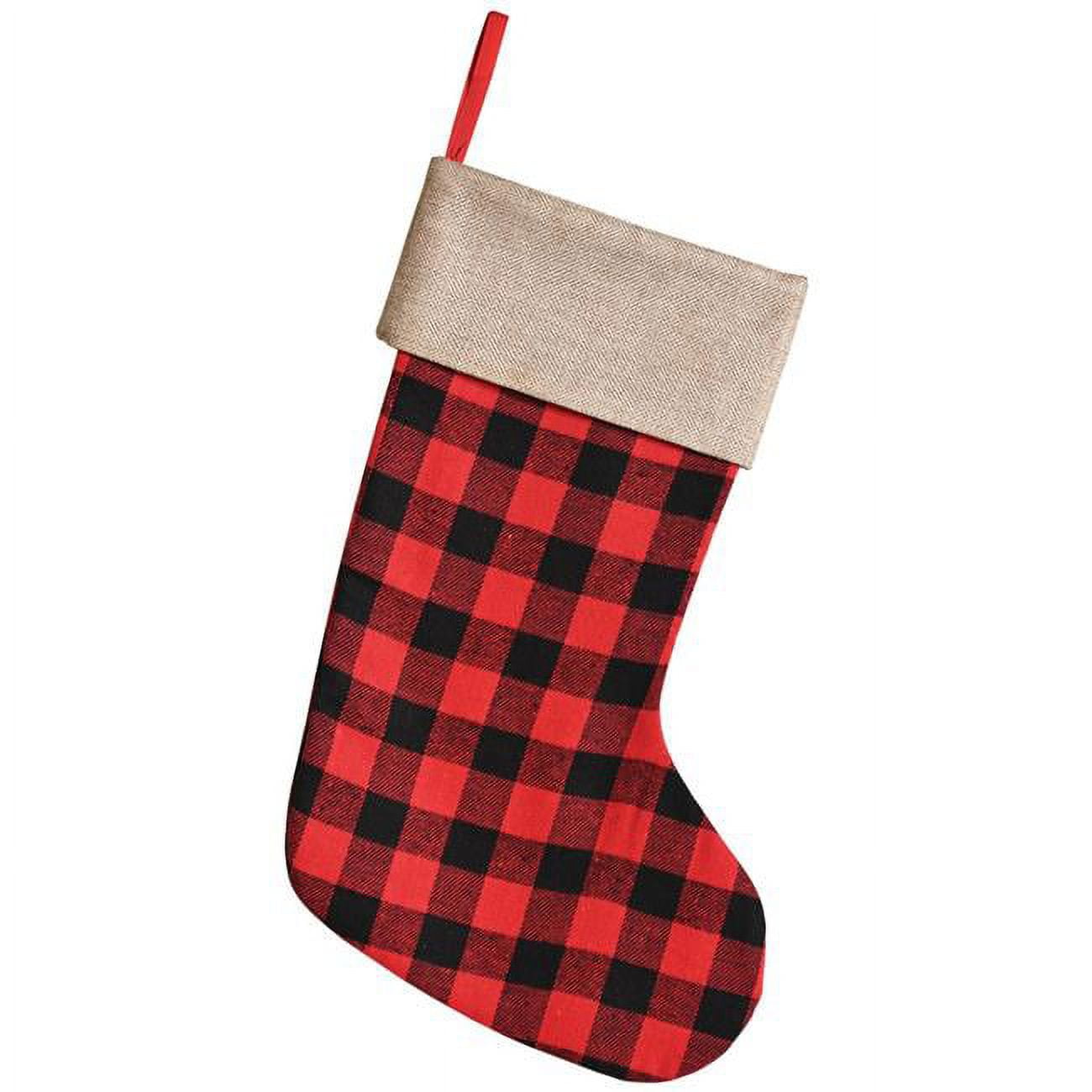 Picture of Beistle 20822 Plaid Stocking Socks&#44; Red & Black