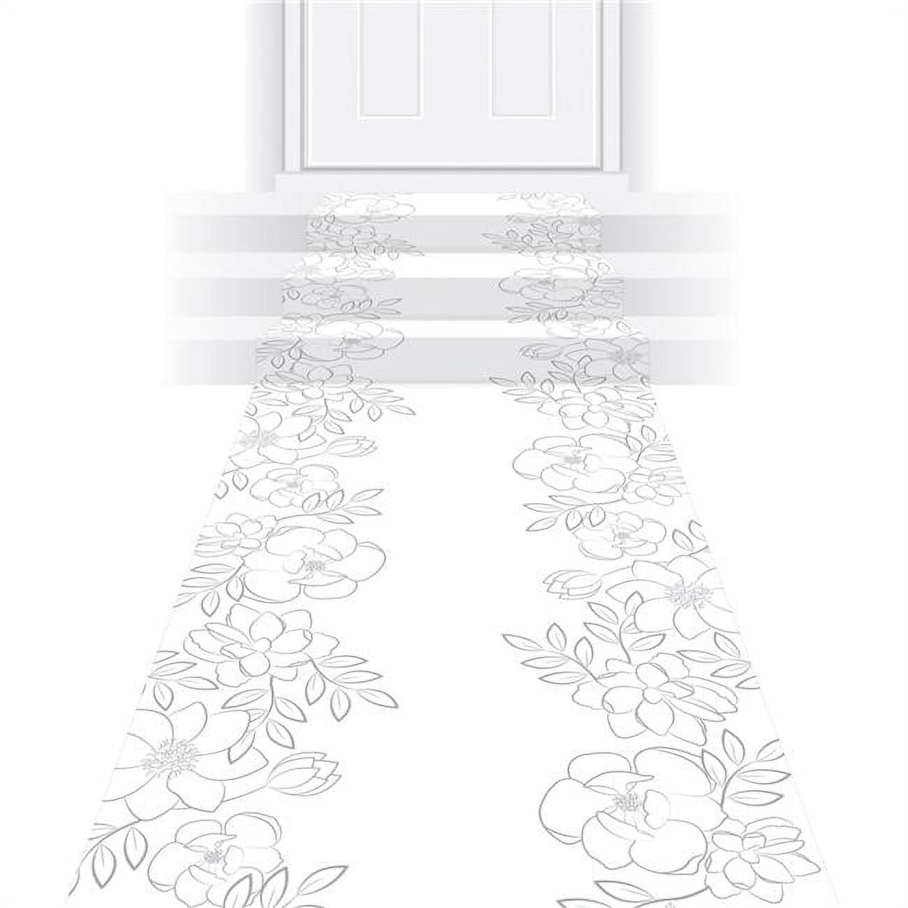Picture of Beistle 53987 Floral Runner, White - Pack of 6