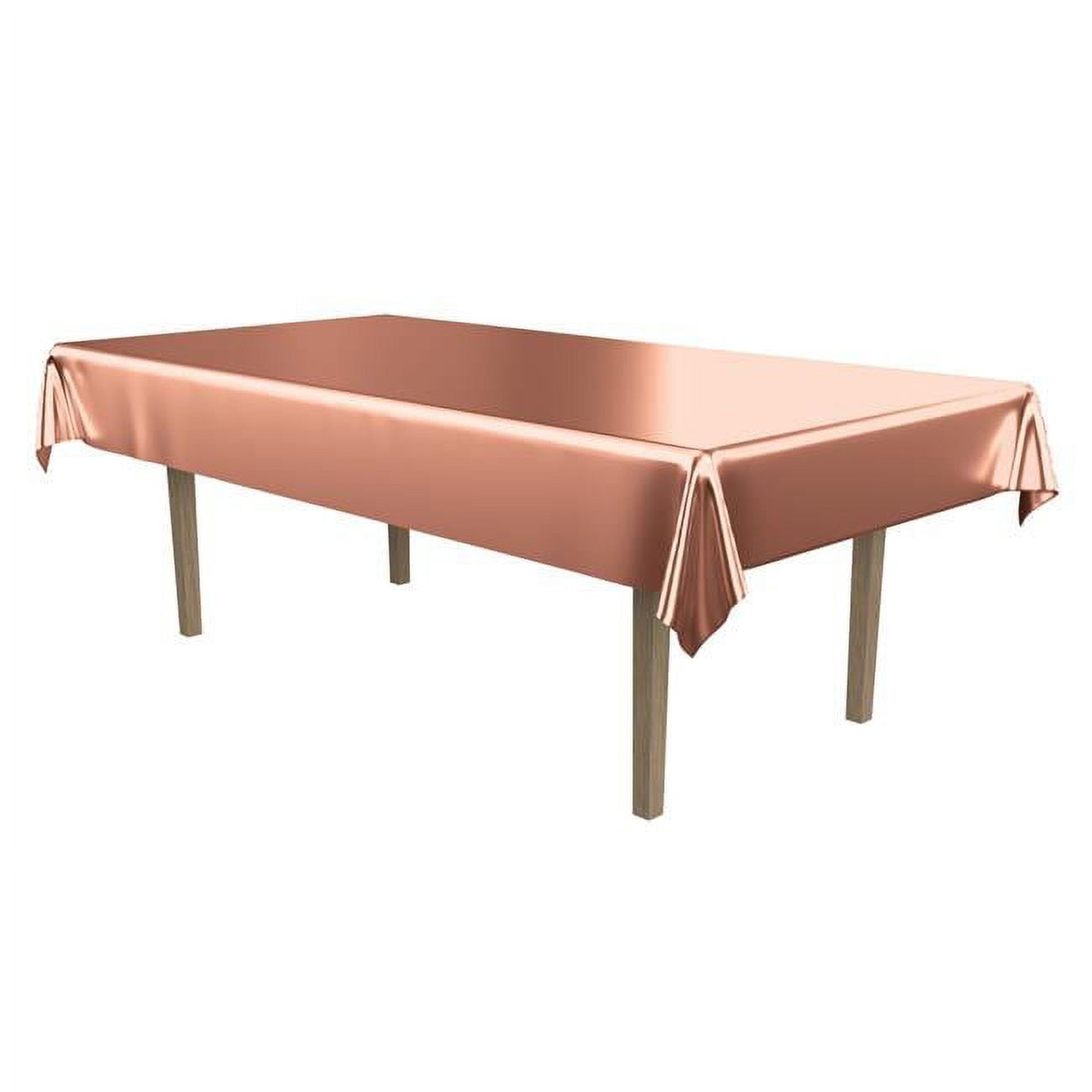 Picture of Beistle 53896RSEGD 54 x 108 in. Metallic Rectangular Tablecover, Rose Gold - Pack of 12