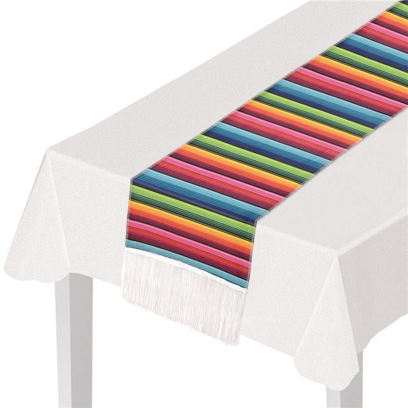 Picture of Beistle 53996 11.5 in. x 6 ft. Fiesta Fabric Table Runner, Multi Color - Pack of 12