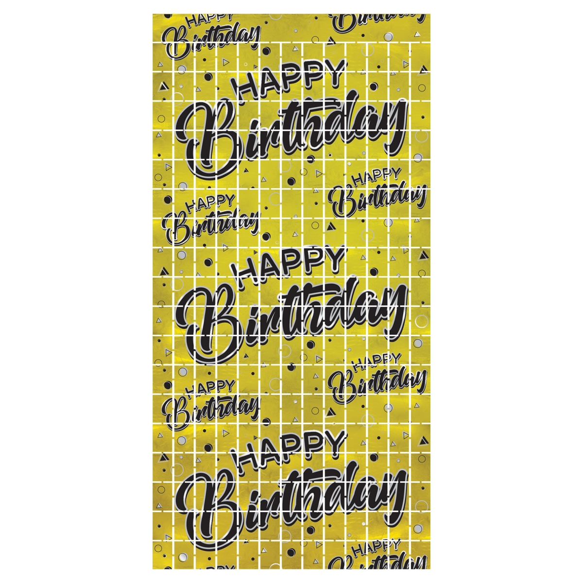 Picture of Beistle 56002 Happy Birthday Metallic Square Curtain