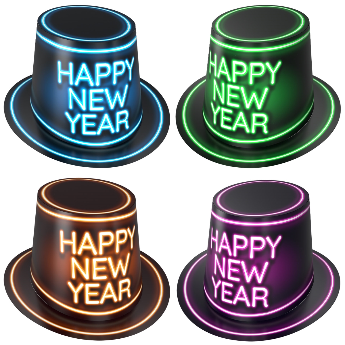 Picture of Beistle 80383-25 Glowing   Year Hi-Hats&#44; Assorted Color