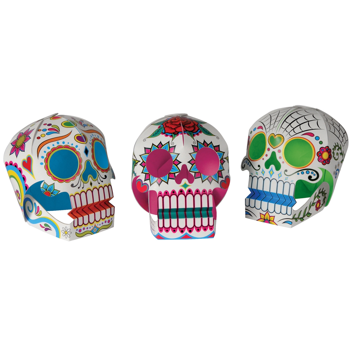 Picture of Beistle 449 3-D Day of the Dead Sugar Skull Centerpiece for Party Supplies