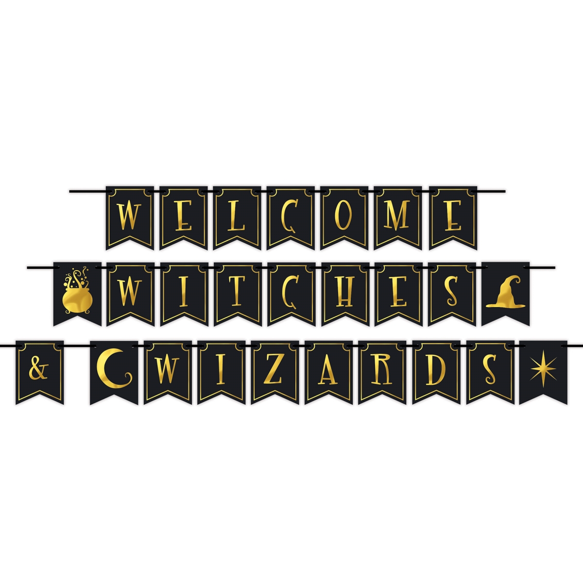 Picture of Beistle 538 Welcome Witches & Wizards Foil Streamer