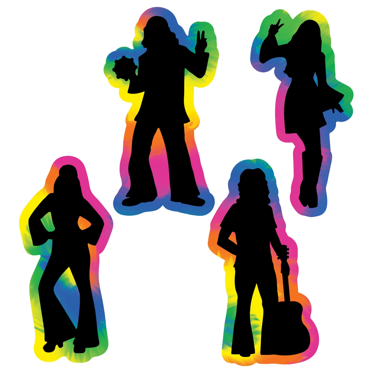Beistle 56018 60s Hippie Silhouettes Cutout