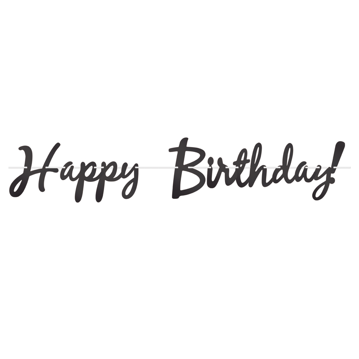 Picture of Beistle 53385-BK 9 x 5 ft. Happy Birthday Foil Streamer&#44; Black