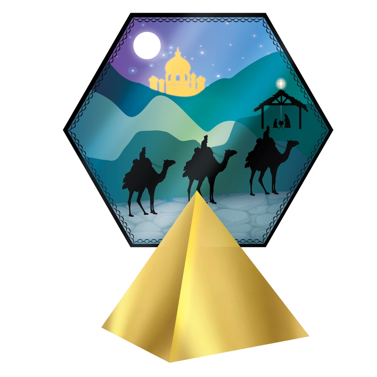 Picture of Beistle 20536 11.5 x 10.25 in. 3-D Foil Three Kings Day Centerpiece for Party Supplies