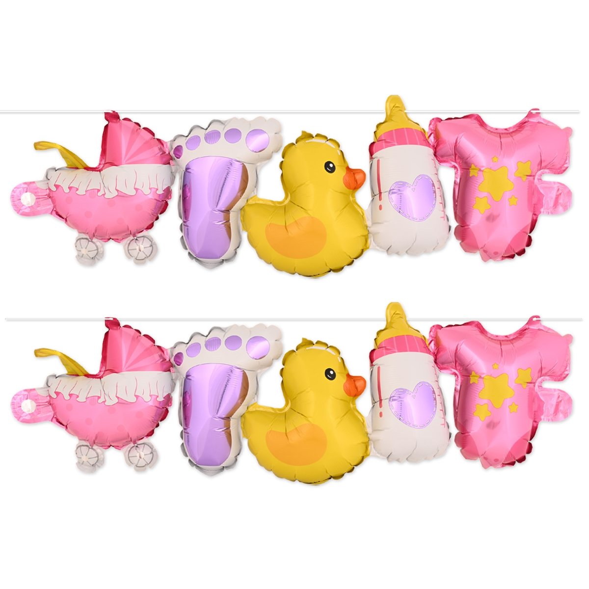 Picture of Beistle 56070 Baby Girl Balloon Party Streamers