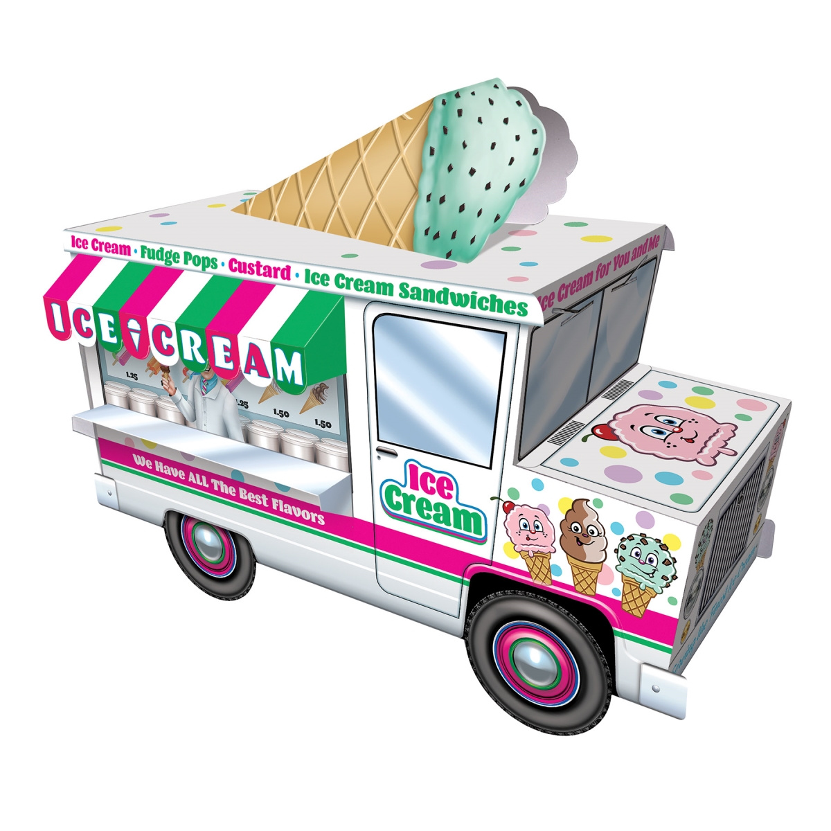 Picture of Beistle 56061 8 x 10.25 in. 3-D Ice Cream Truck Centerpiece for Party Supplies