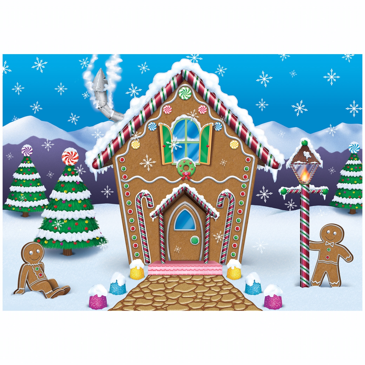 Picture of Beistle 20823 Gingerbread House Fabric Backdrop