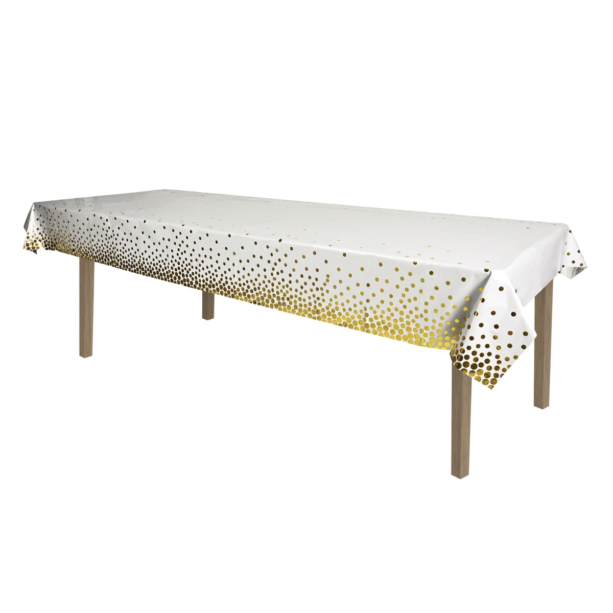 Picture of Beistle 56071-GD Metallic Polka Dots Tablecover