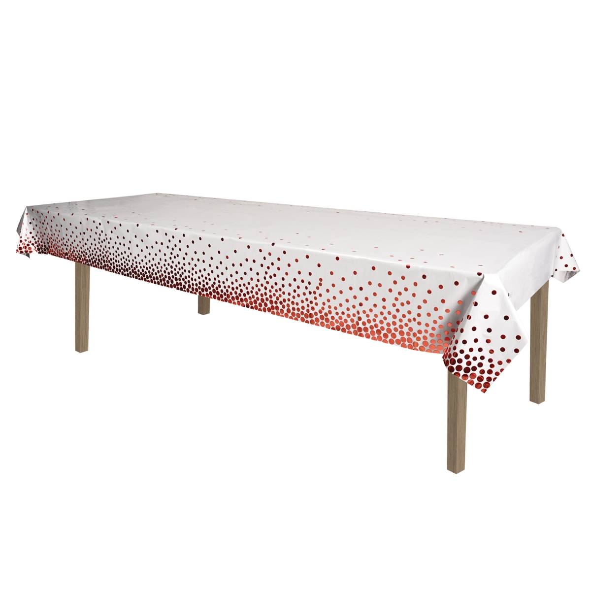 Picture of Beistle 56071RSEGD Metallic Polka Dots Tablecover