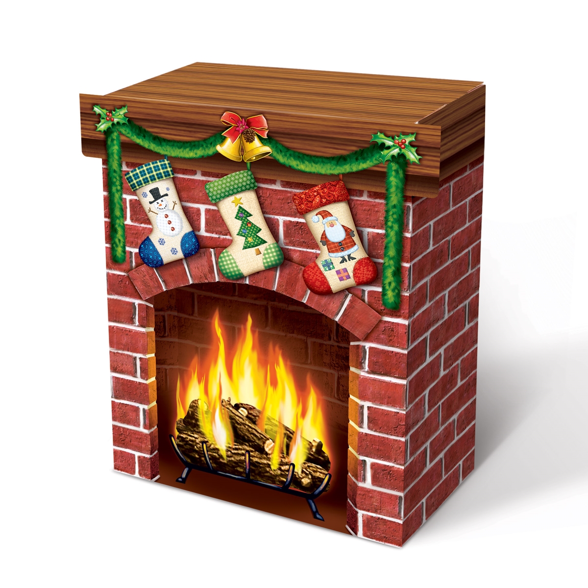 Picture of Beistle 20832 32 x 27 in. 3-D Christmas Fireplace Prop for Party Supplies