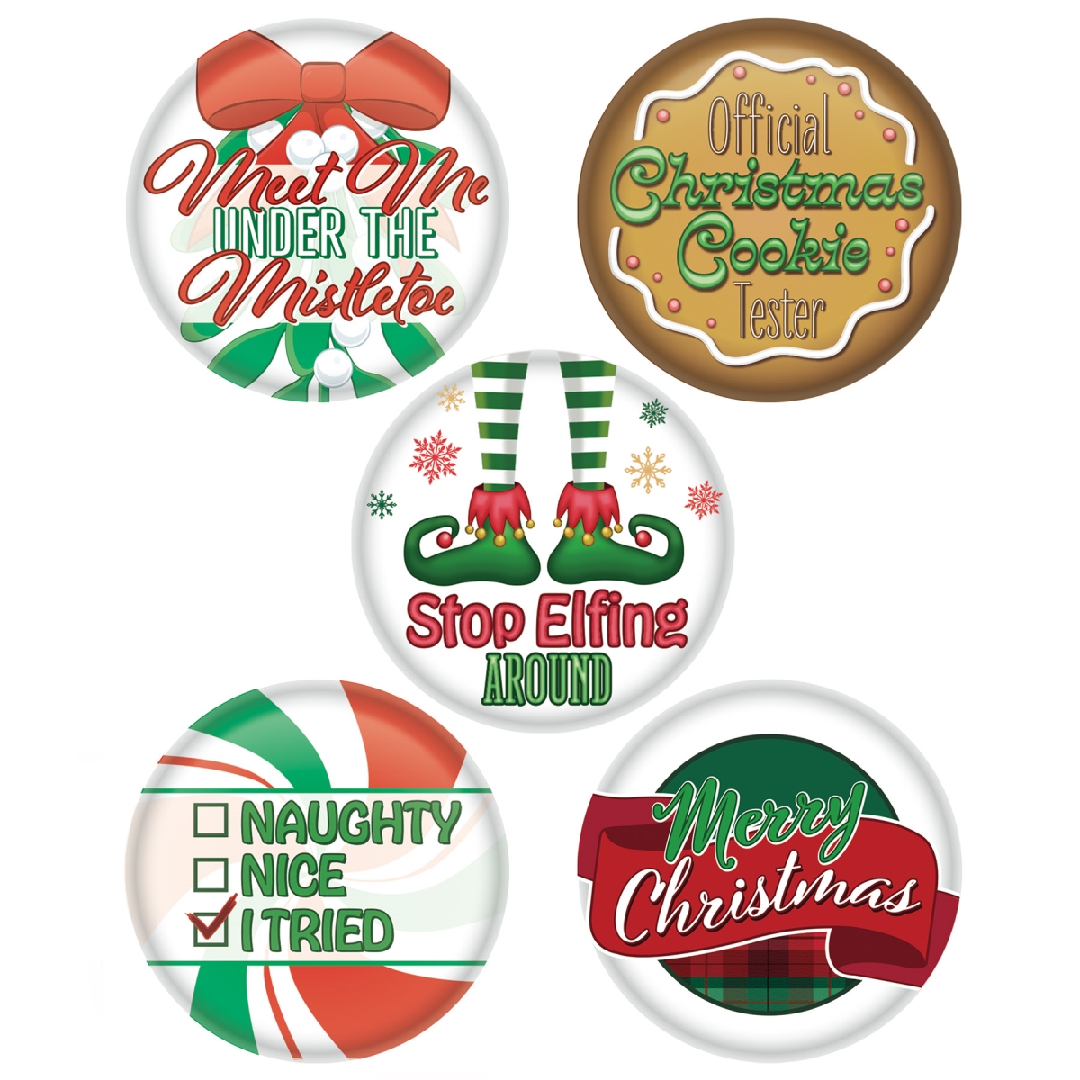 Picture of Beistle 20910 Christmas Party Buttons