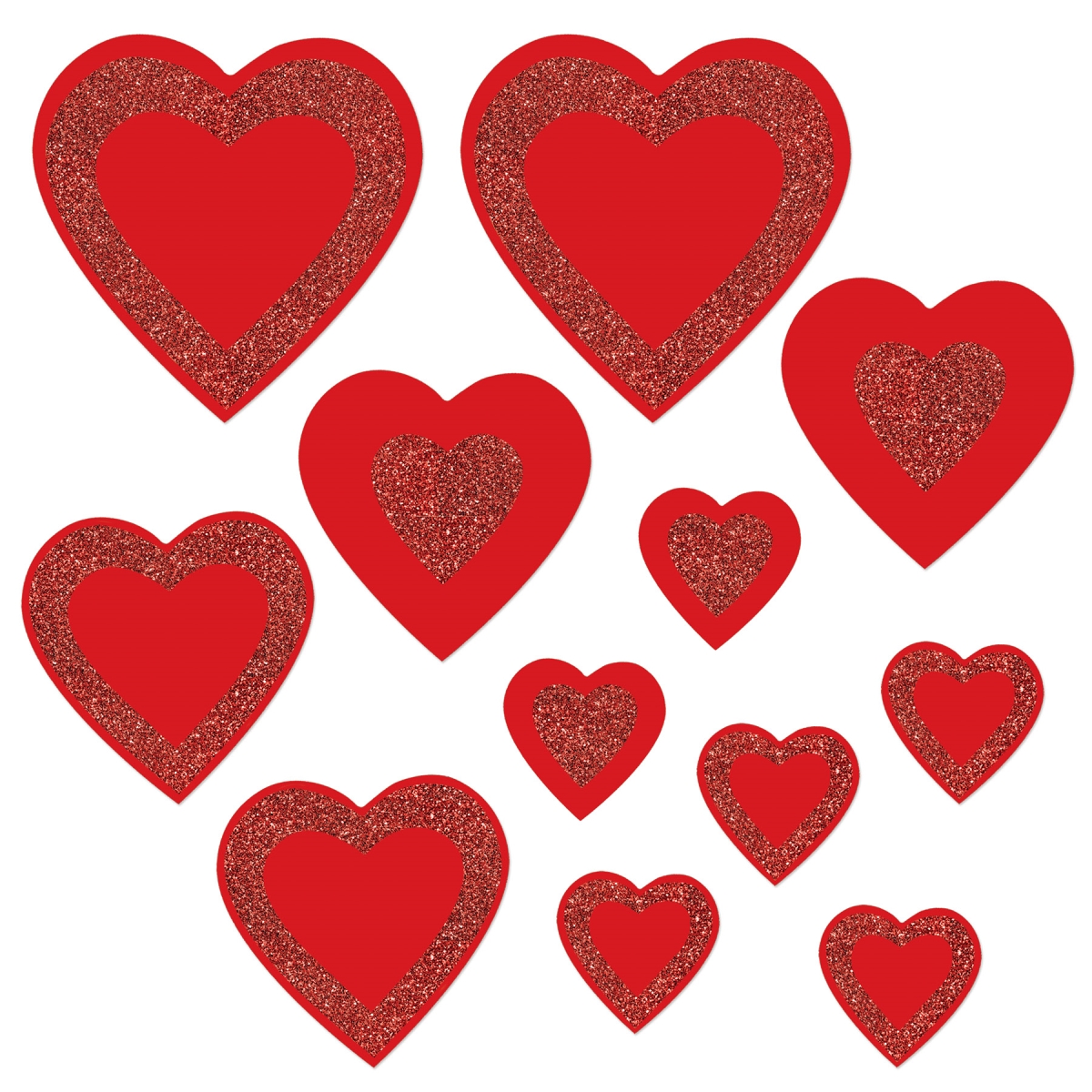 Picture of Beistle 70055 Glittered Heart Cutouts