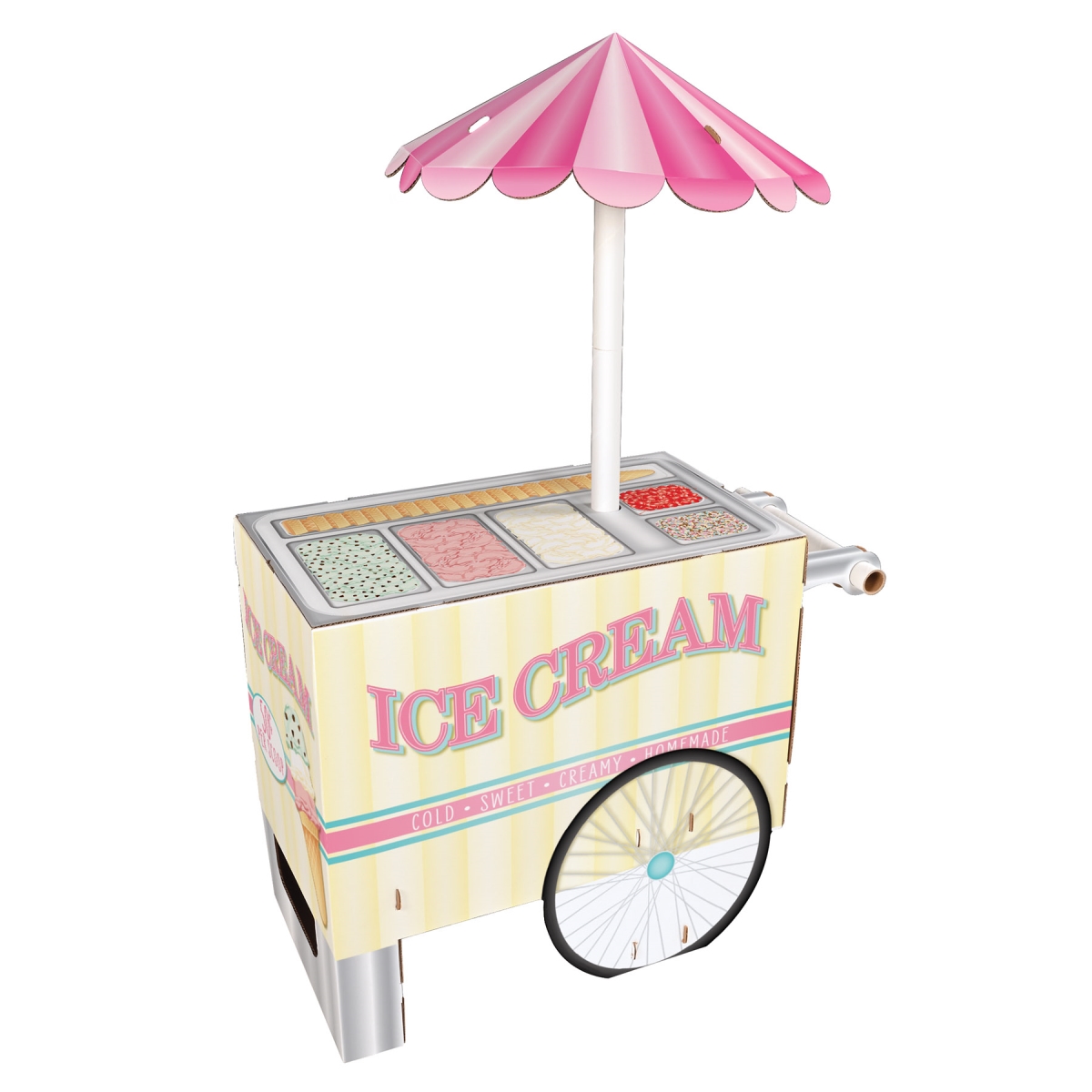 Picture of Beistle 56107 3-D Corrugated Cardboard Ice Cream Cart Photo Prop for Party Supplies