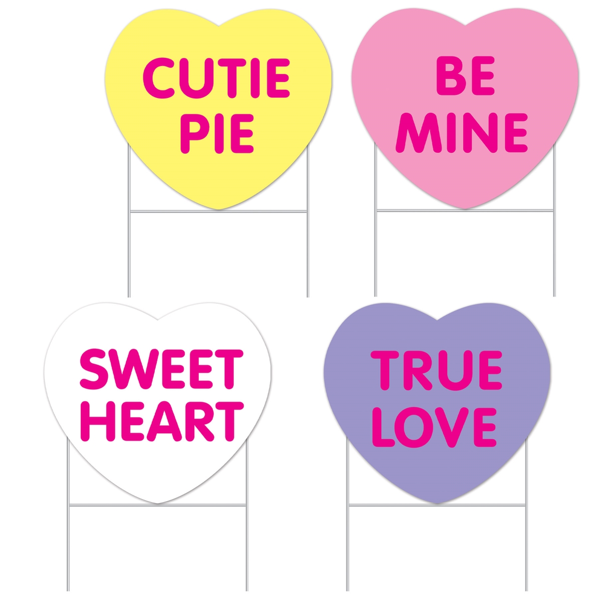 Picture of Beistle 70574 11.5 x 13 in. Plastic Candy Heart Yard Signs