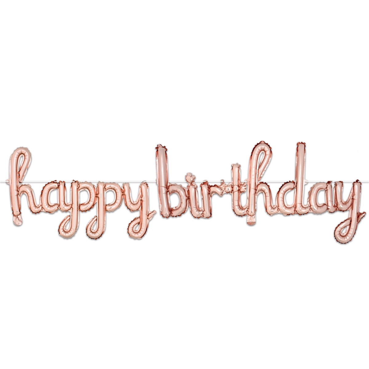 Picture of Beistle 56049RSEGD Script Happy Birthday Balloon Party Streamer