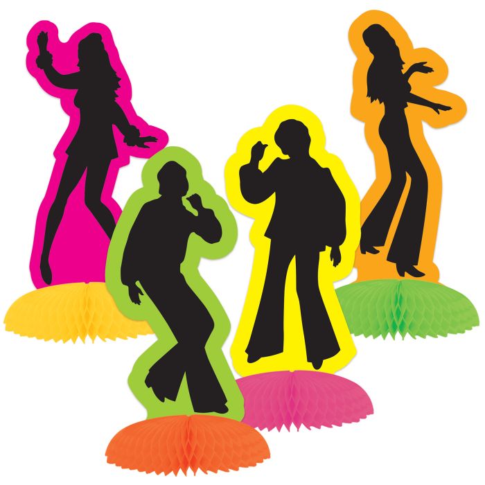 Picture of Beistle 56118 5.5 in. Retro 70s Silhouette Mini Centerpiece for Party Supplies