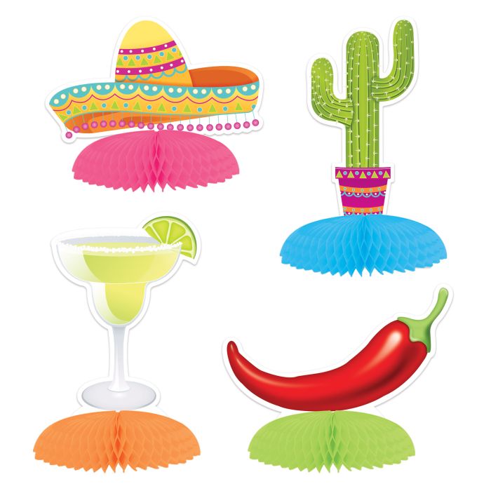 Picture of Beistle 56125 3.75-5.25 in. Fiesta Mini Centerpiece for Party Supplies