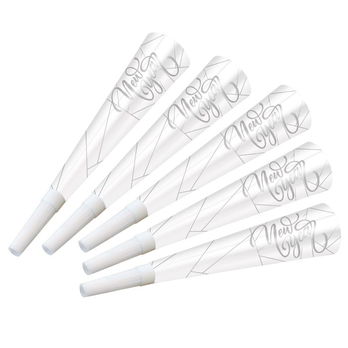 Picture of Beistle 80177-S100 9 in. White   Year Silver Horns