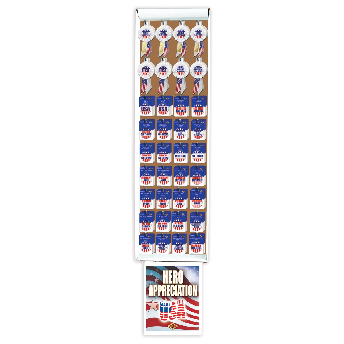 Picture of Beistle S100716 Patriotic Button & Rosette Floor Display - Pack of 12