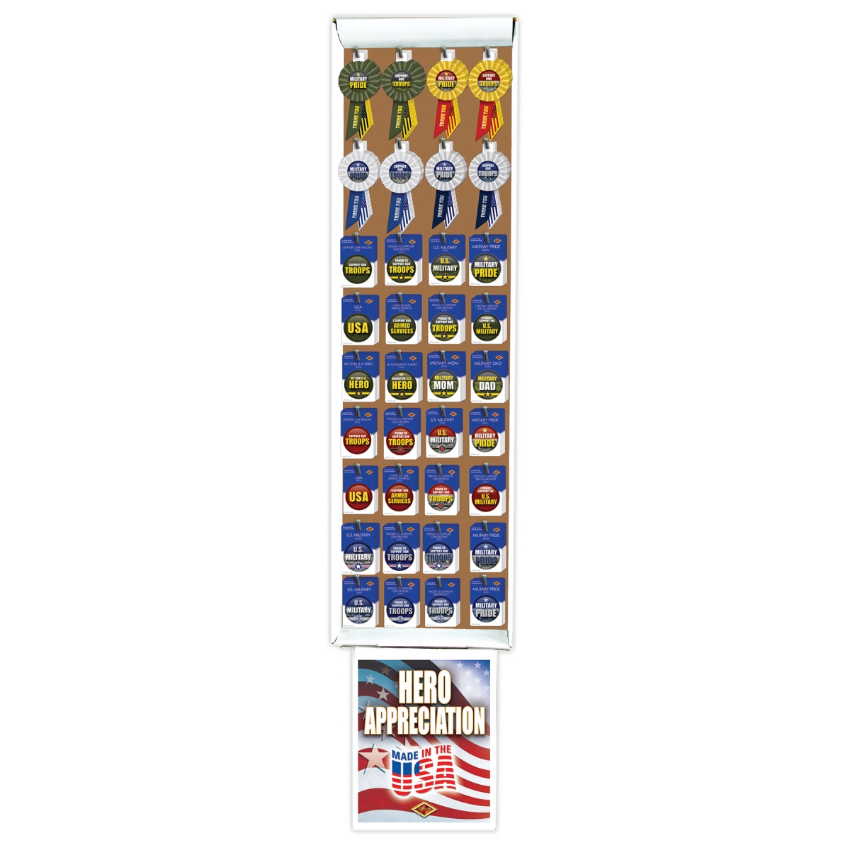 Picture of Beistle S100720 Military Button & Rosette Floor Display - Pack of 12