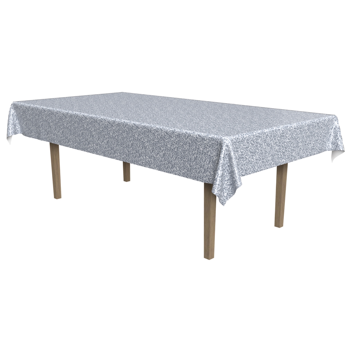Beistle 53870-S 54 x 108 in. Printed Sequined Table Cover, Silver - Pack of 12