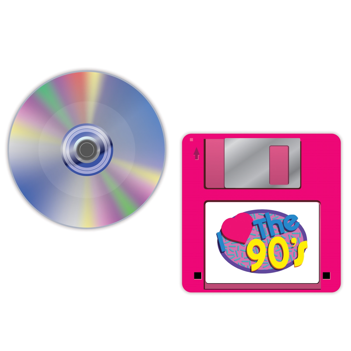 Picture of Beistle 53973 90s Coasters&#44; Assorted Designs - Pack of 12