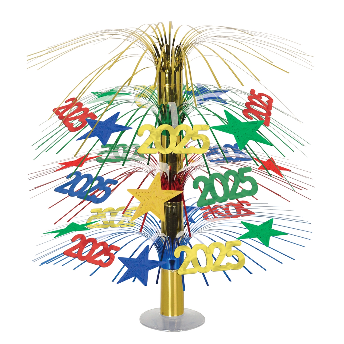 Picture of Beistle 50675-25 18 in. 2025 Cascade Centerpiece for Party Supplies - Pack of 12