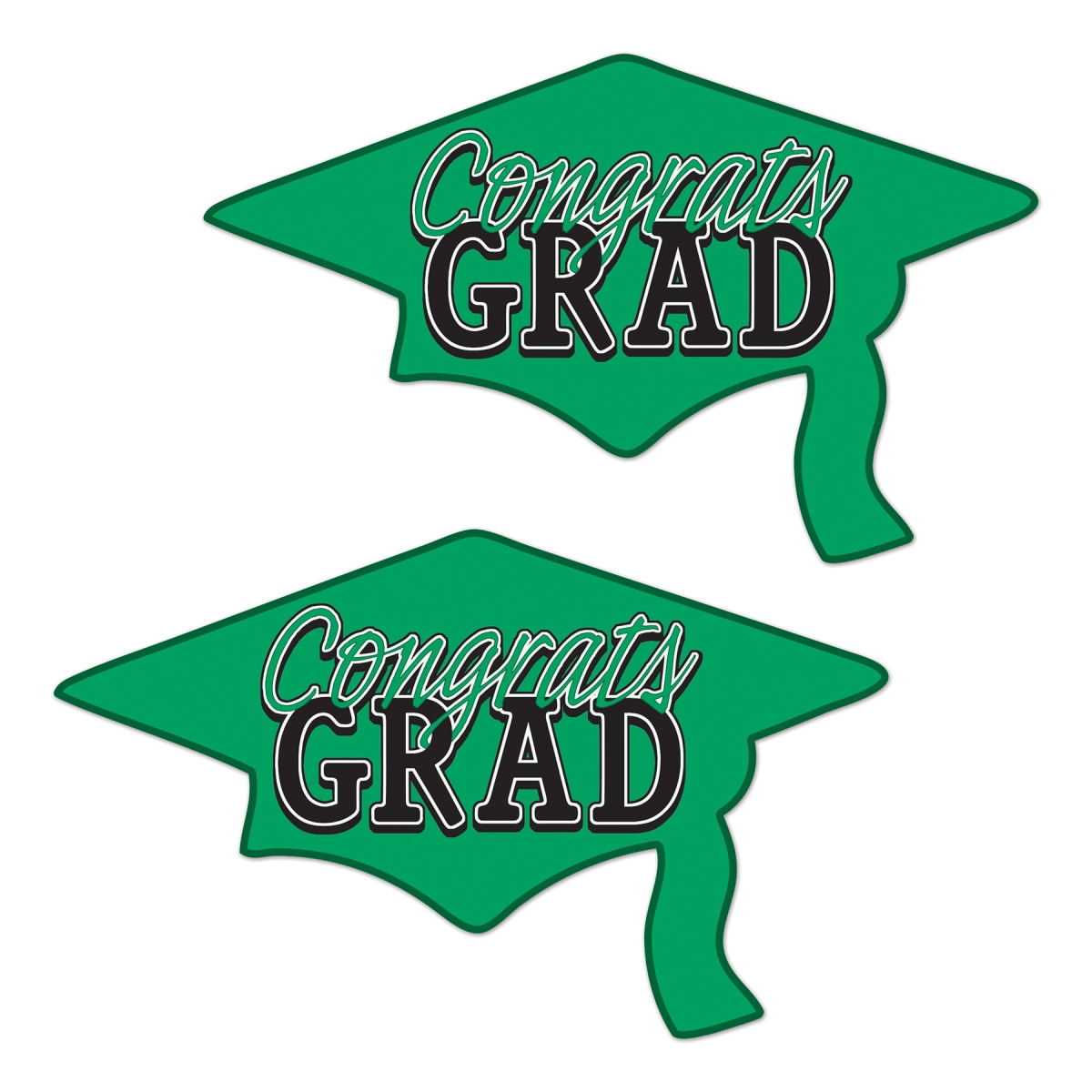 Picture of Beistle 56453-G 22.25 x 36.75 in. Congrats Grad Cutouts&#44; Green - Pack of 12